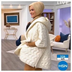 Wynne Collection Quilted Cape Jacket with Belt